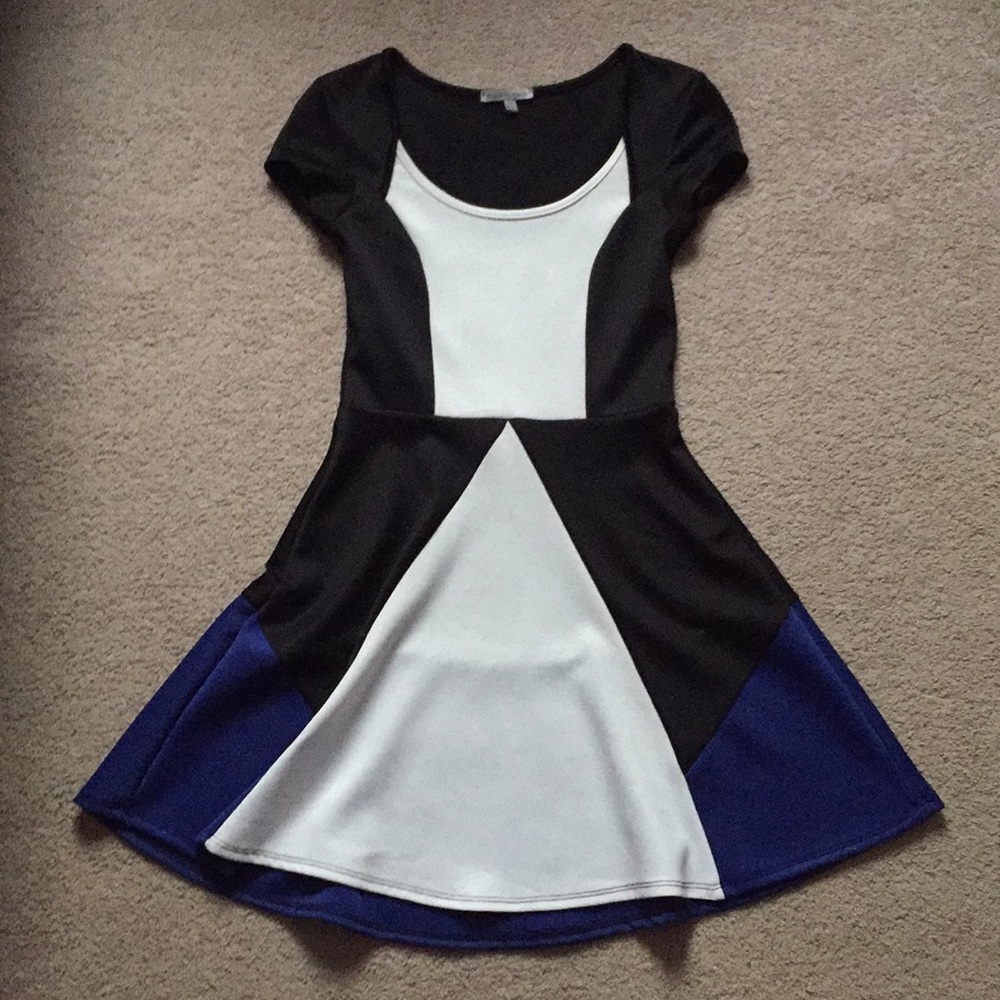 Black, White & Blue Dress